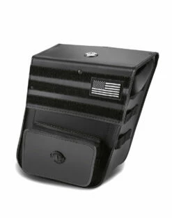 Viking Military Medium Leather Motorcycle Saddlebags For Harley Sportster 883 Low XL883L