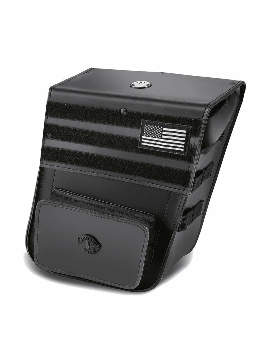 Viking Military Medium Leather Motorcycle Saddlebags For Harley Sportster 883 Low XL883L