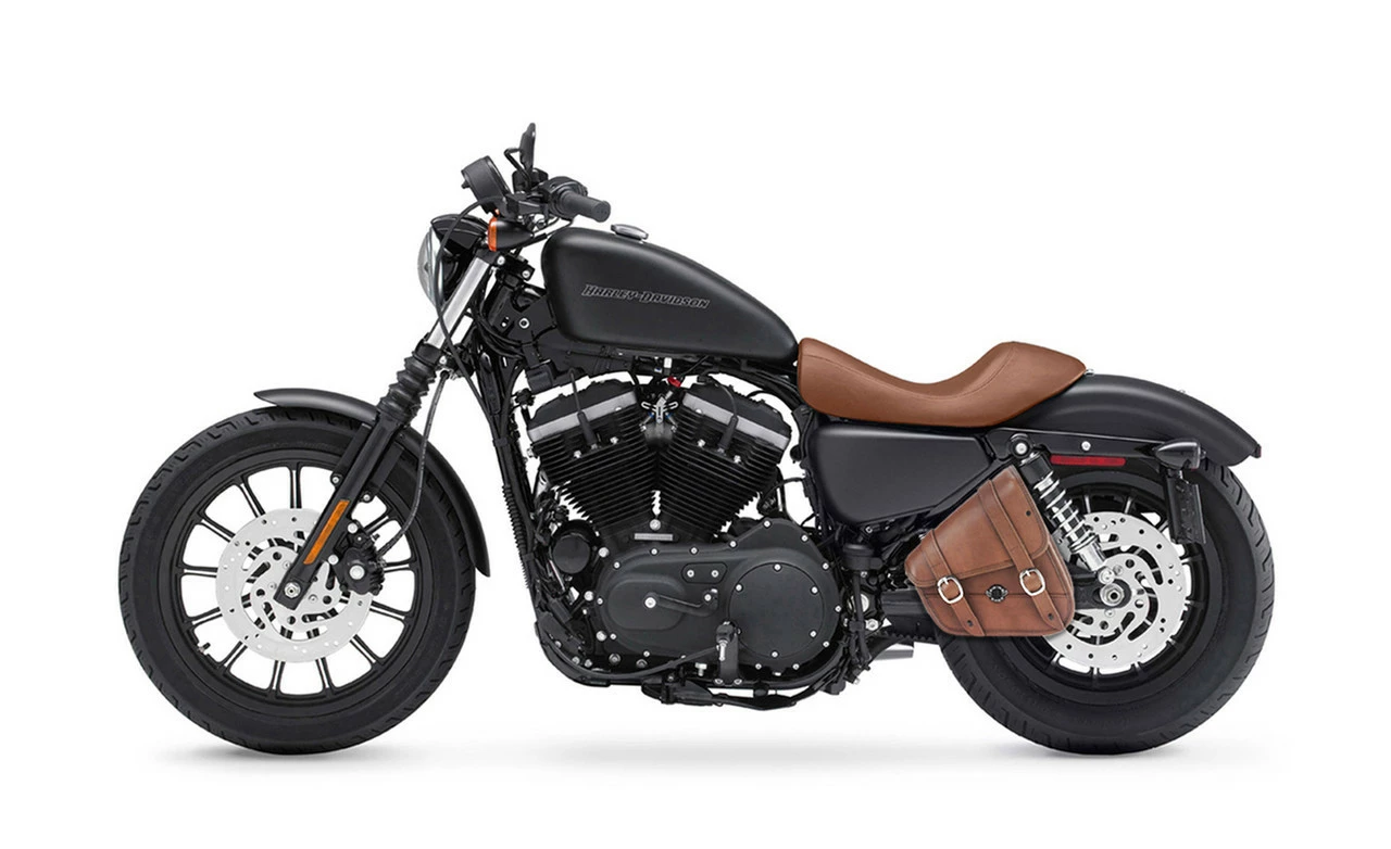 Sportster Specific Brown Motorcycle Swing Arm Bag - Image 2