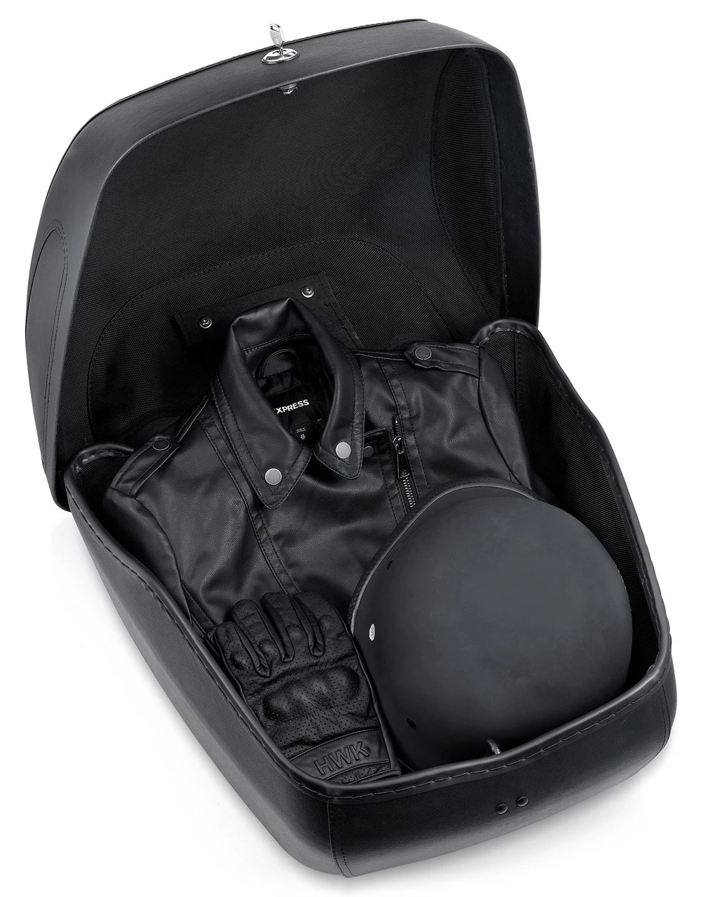 Viking Challenger Large Leather Wrapped Hard Motorcycle Trunk - Image 5