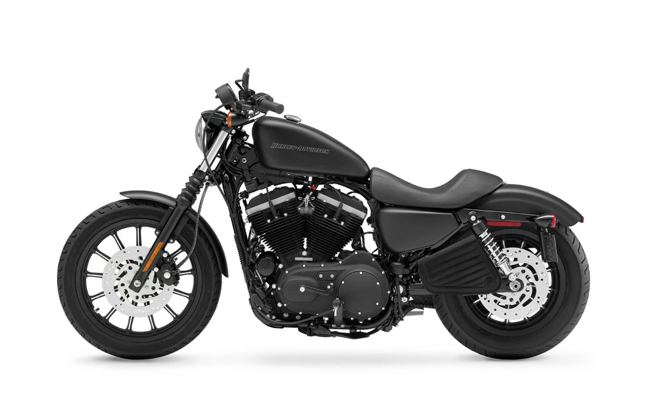 Viking Iron Born Horizontal Stitch Leather Motorcycle Swing Arm Bag For Harley Davidson Sportster - Image 2