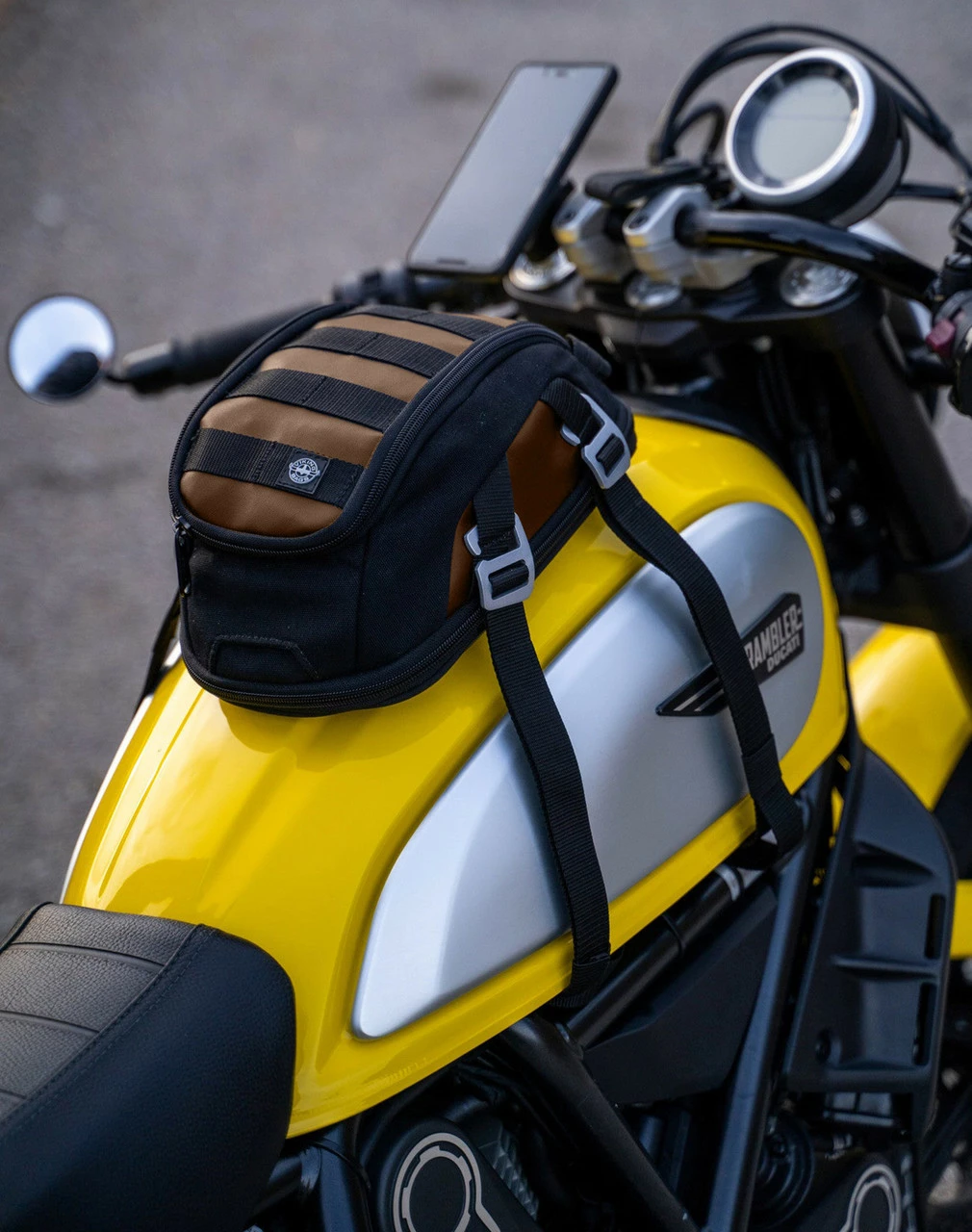 Viking Bonafide Brown Motorcycle Cafe Racer Tank Bag - Image 4