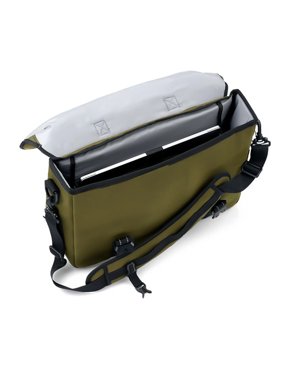 Viking Duo-tone Medium Motorcycle Messenger Bag Green/Black - Image 5