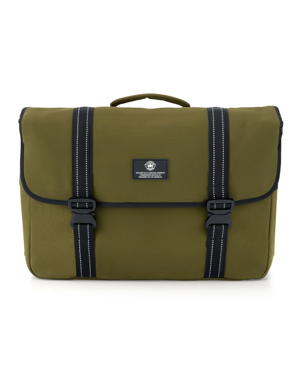 Viking Duo-tone Medium Motorcycle Messenger Bag Green/Black - Image 3