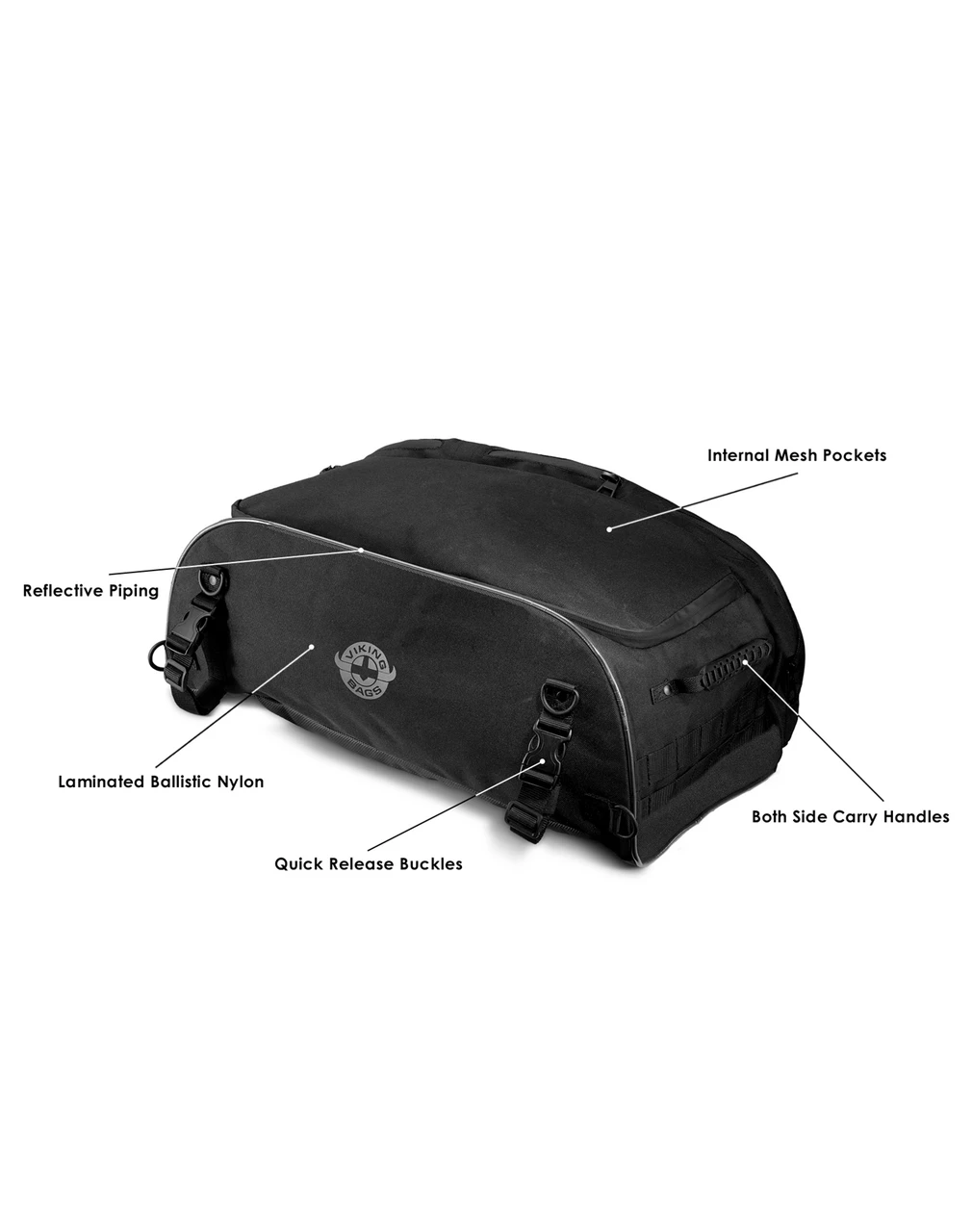 Viking Voyage Collapsible XL Motorcycle Sissy Bar Bag - Image 5