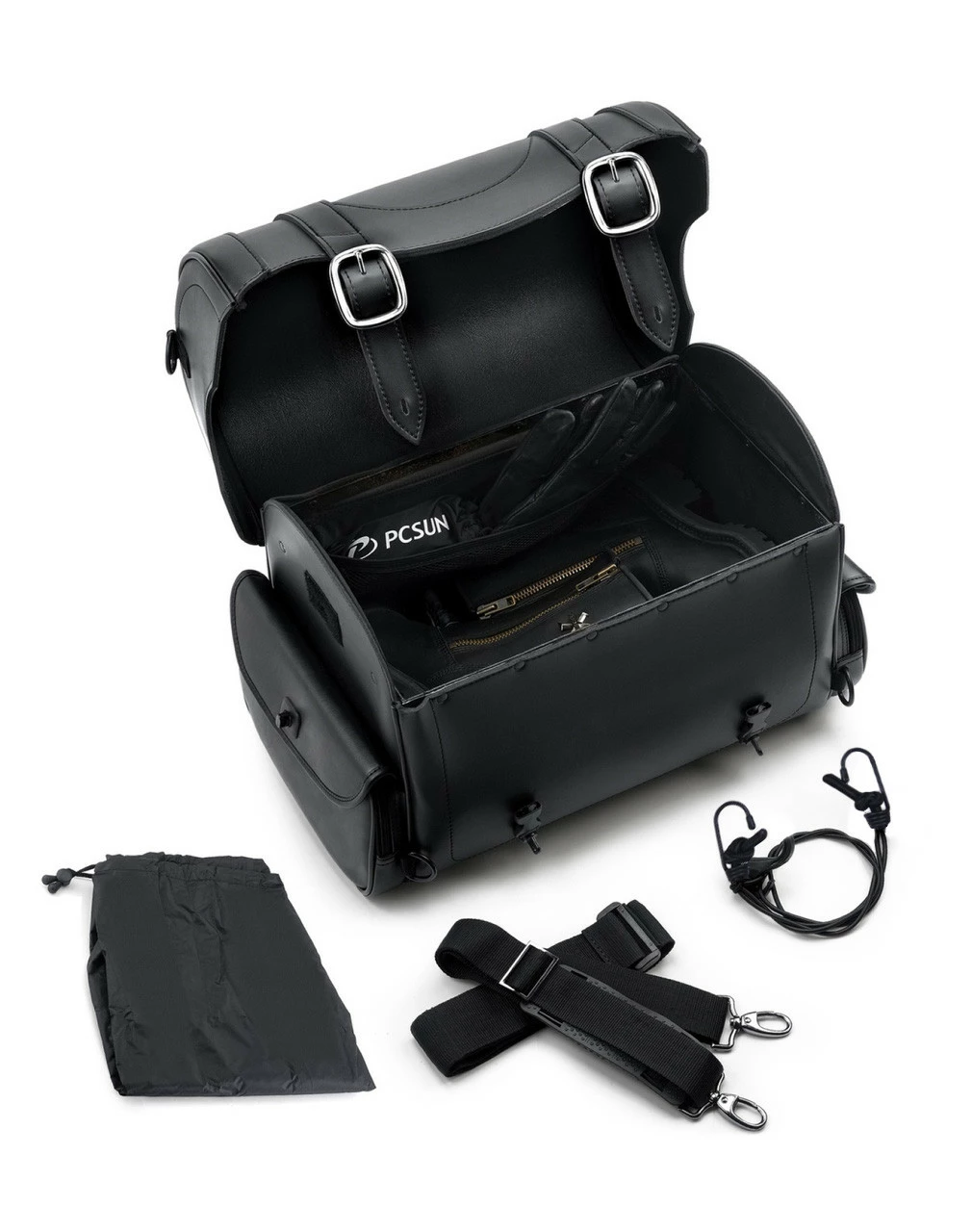 Viking Century Medium Leather Motorcycle Roll Bag - Image 3