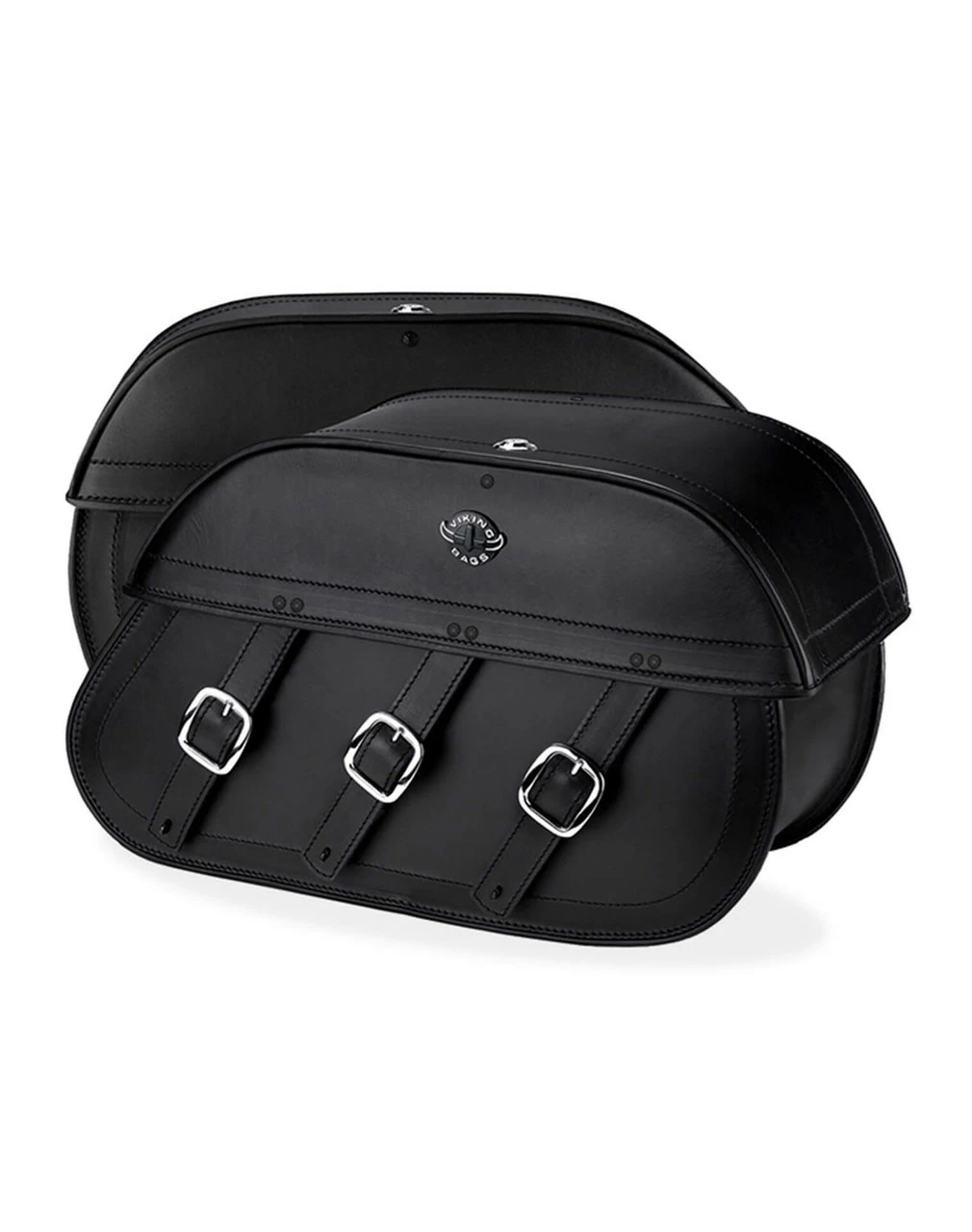 Viking Trianon Extra Large Universal Leather Motorcycle Saddlebags - Image 3