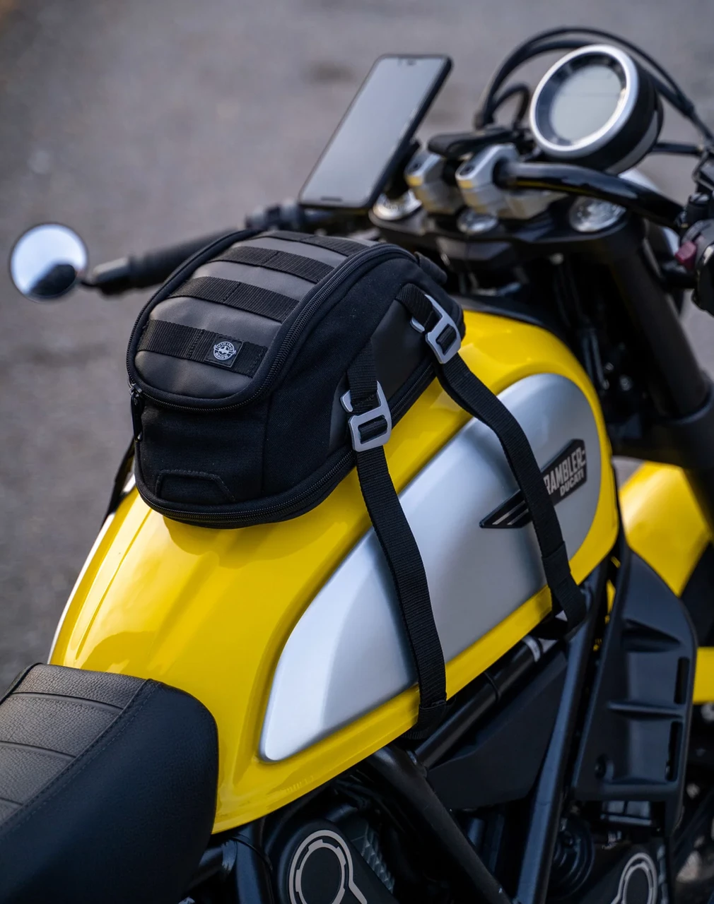 Viking Bonafide Black Motorcycle Cafe Racer Tank Bag - Image 4