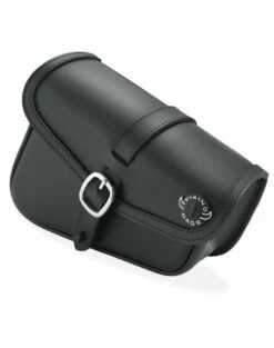 Viking Diablo Plain Leather Motorcycle Left Solo Bag For Harley Softail