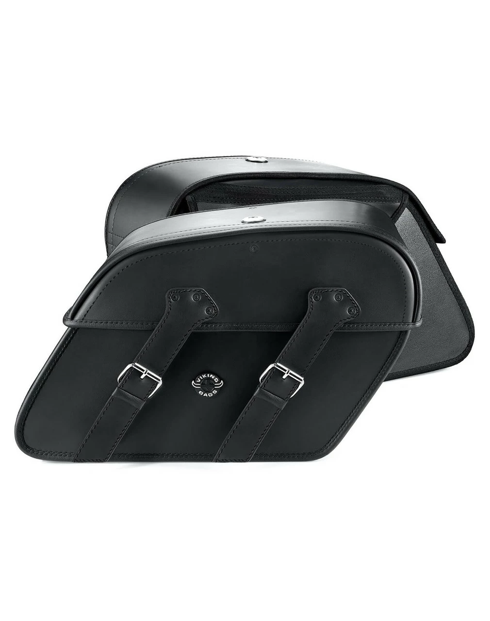 Viking Raven Large Universal Motorcycle Leather Saddlebags - Image 3