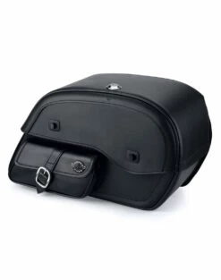 Viking Essential Side Pocket Large Universal Leather Motorcycle Saddlebags